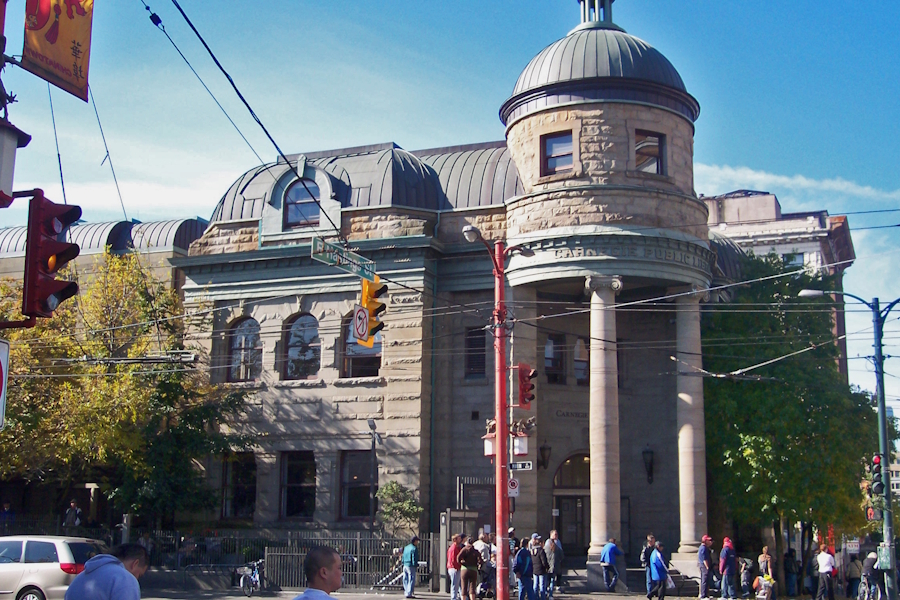 Carnegie Community Centre, a prominent building in Vancouver's Downtown Eastside