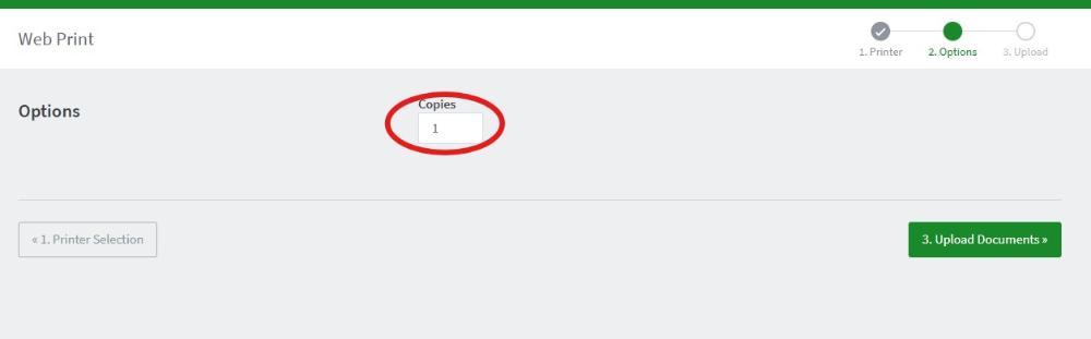Screenshot: Enter the number of copies to print