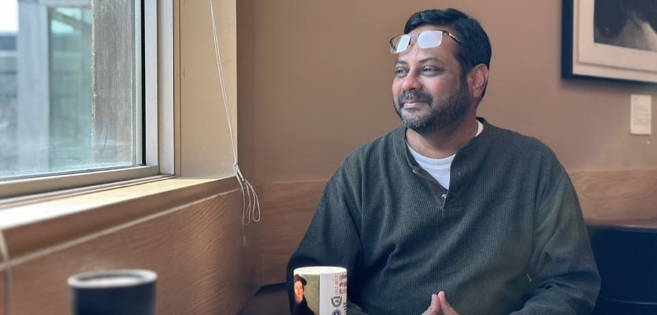 Professor Prabo sitting